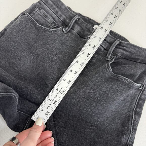 Good American Womens Jeans 6 Black Organic Cotton Blend Good Legs Straight Crop - Picture 5 of 13